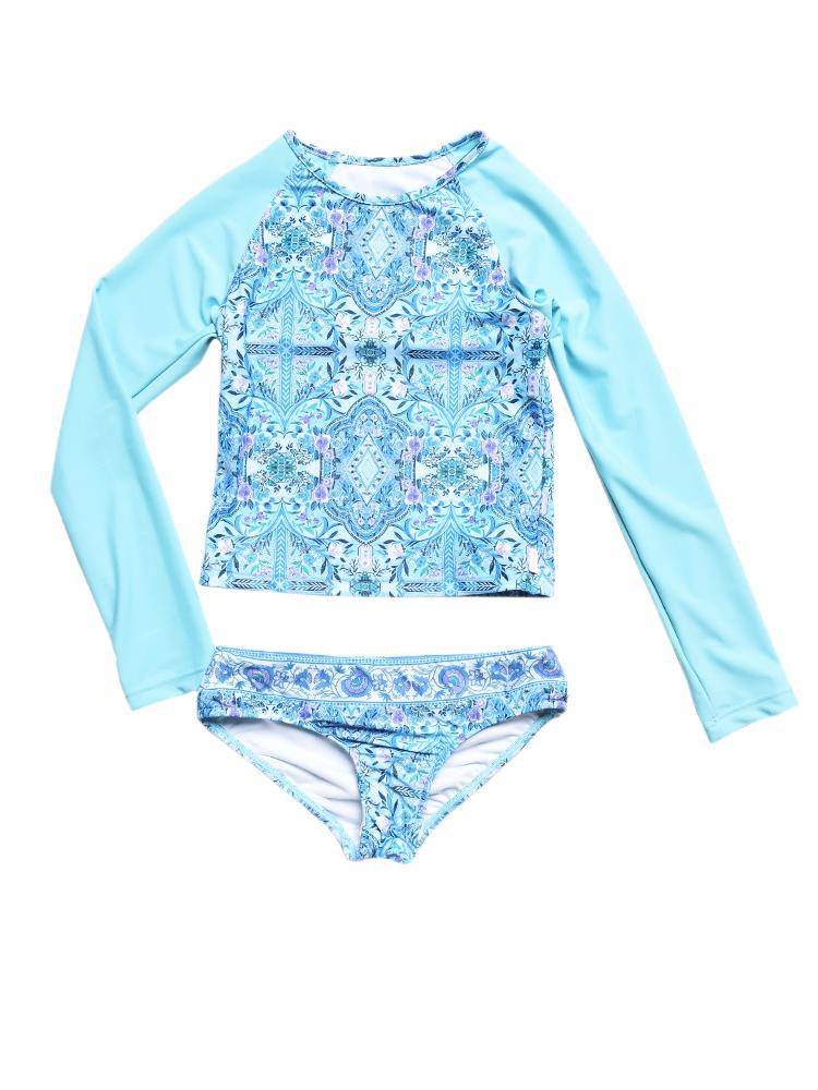 Seafolly Girls' Gypsy Dream Long Sleeve Surf Set - Saint Bernard