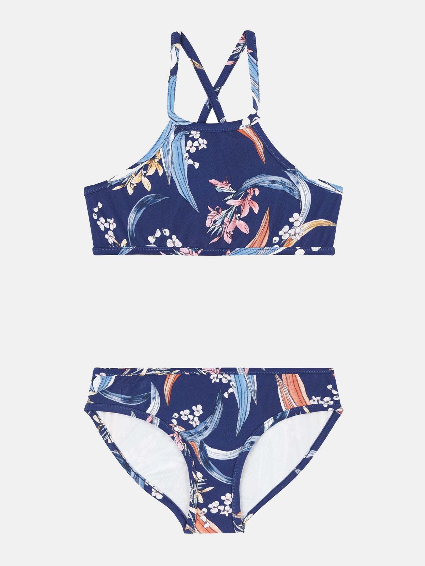 Seafolly Girls' Salty Sunset High-Neck Tankini Bikini Set - Saint Bernard