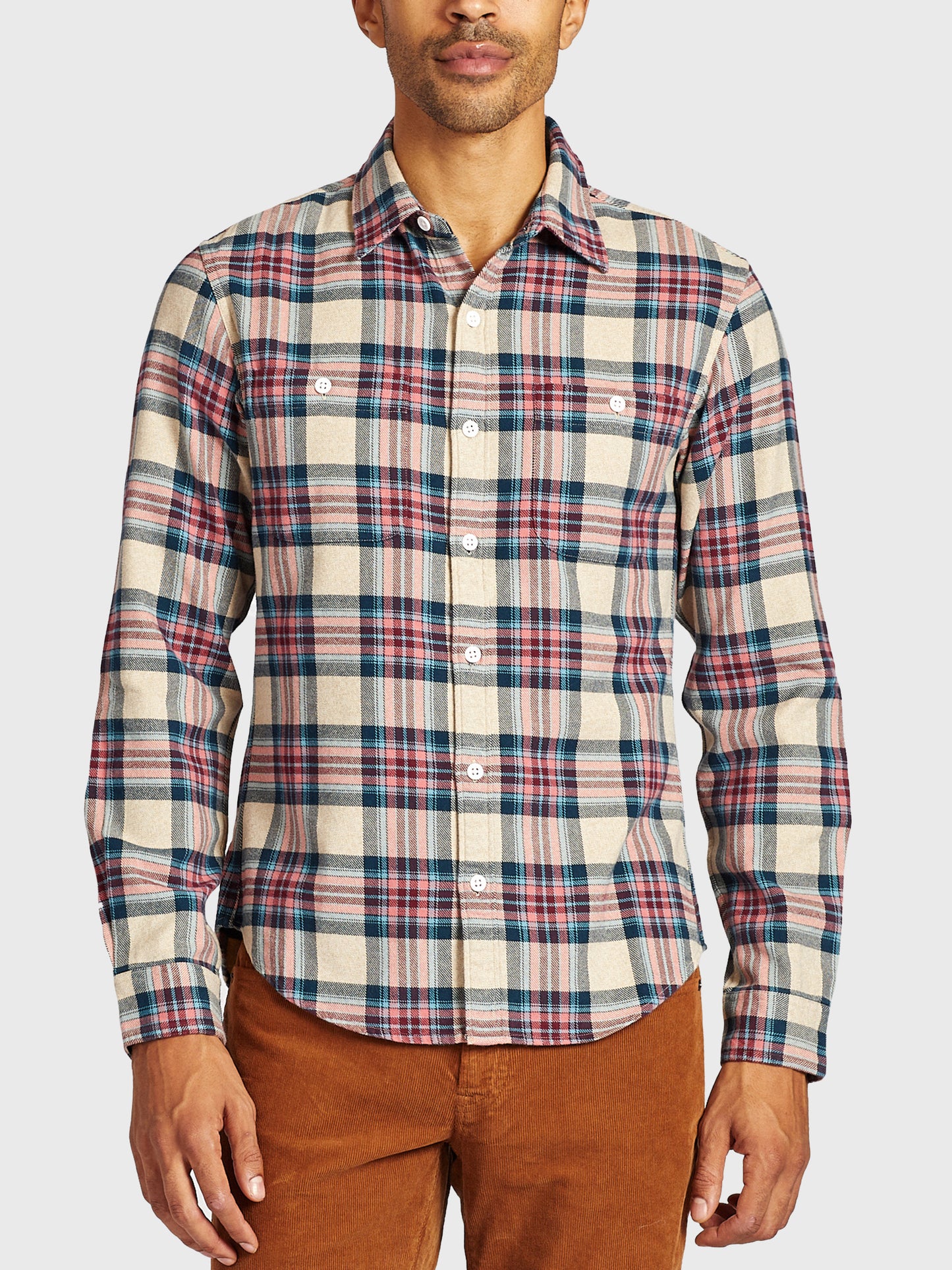 Bonobos Men's Brushed Flannel Button Down Slim Shirt - Saint Bernard