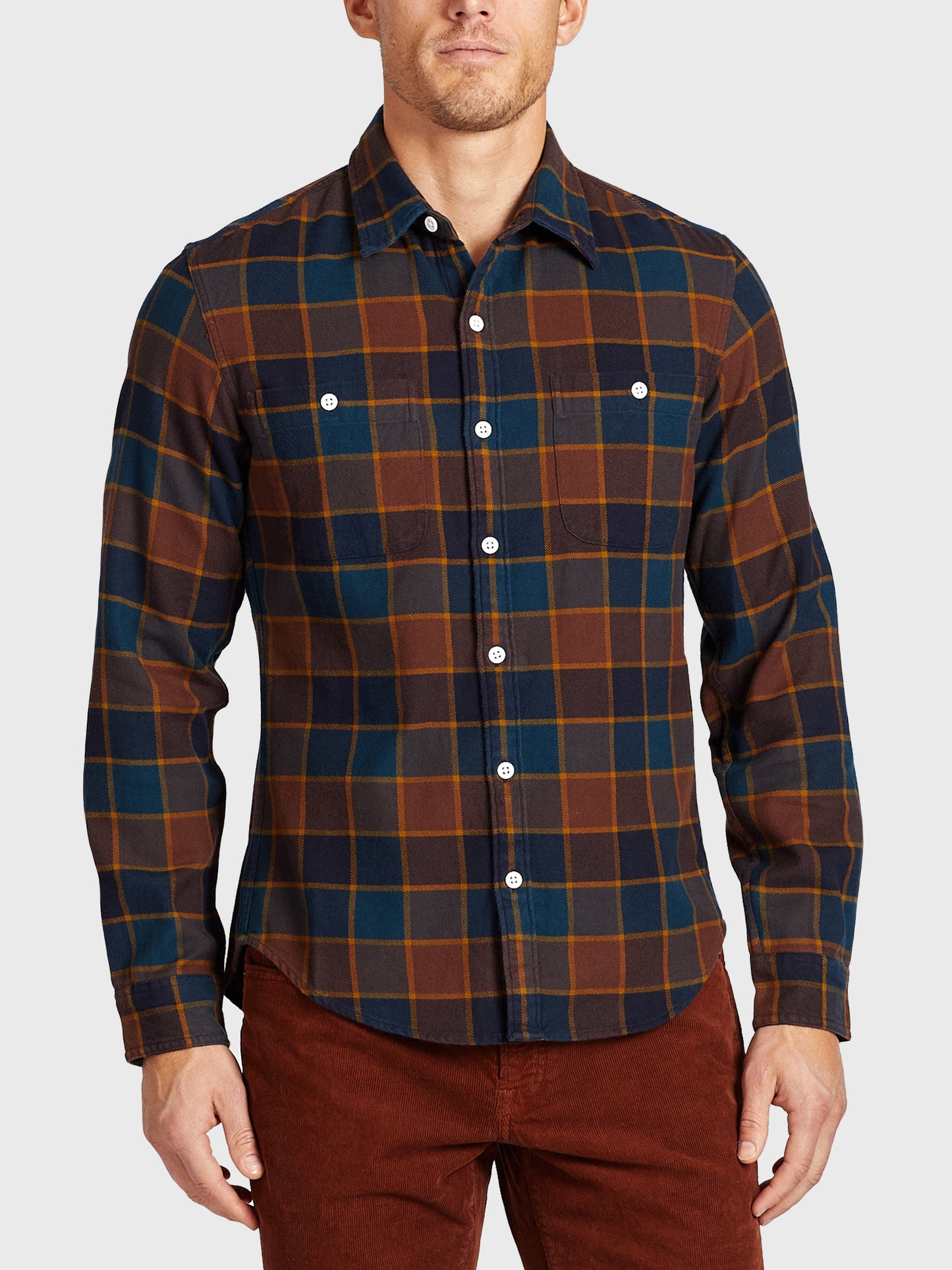 Bonobos Men's Brushed Flannel Button Down Slim Shirt - Saint Bernard