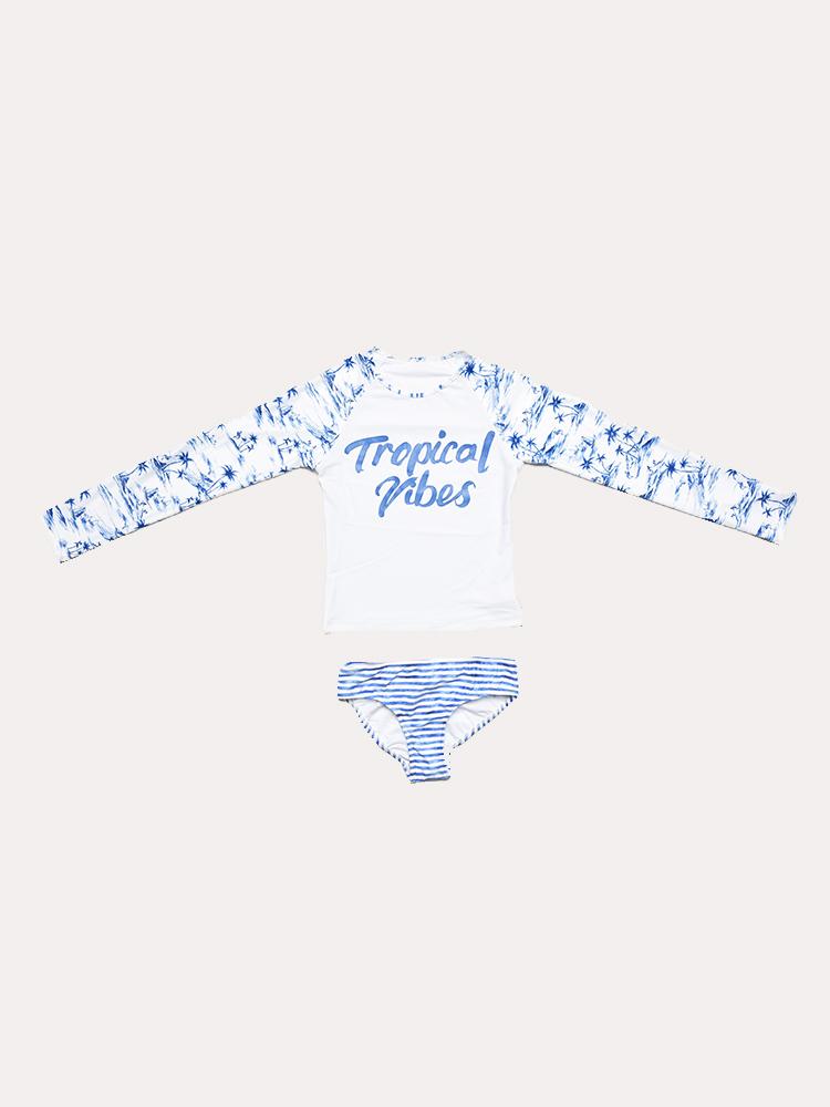 Seafolly Girl's Tropical Vibes Long Sleeve Surf Set - Saint Bernard
