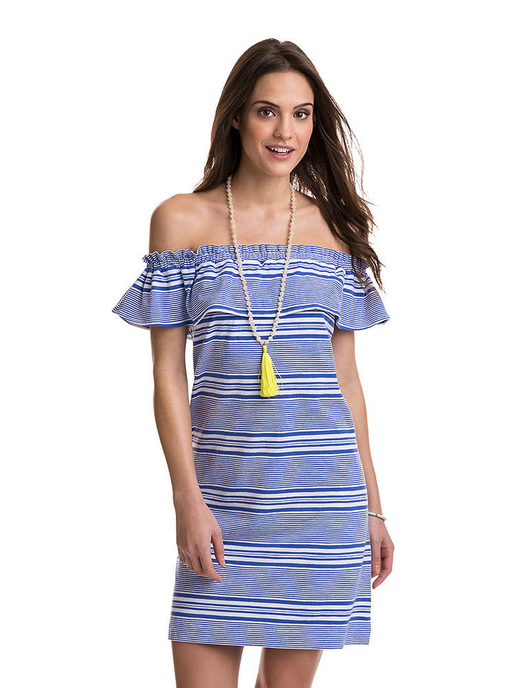 Vineyard Vines Women's Striped Off The Shoulder Dress Vineyard Vines Women's Striped Off The Shoulder Dress