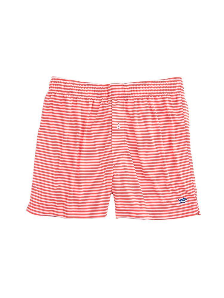 Southern Tide Men's Performance Stripe Knit Boxer - Saint Bernard