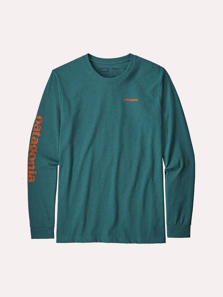Patagonia Men's Long-Sleeved Text Logo Cotton/Poly Responsibili-Tee - Saint Bernard