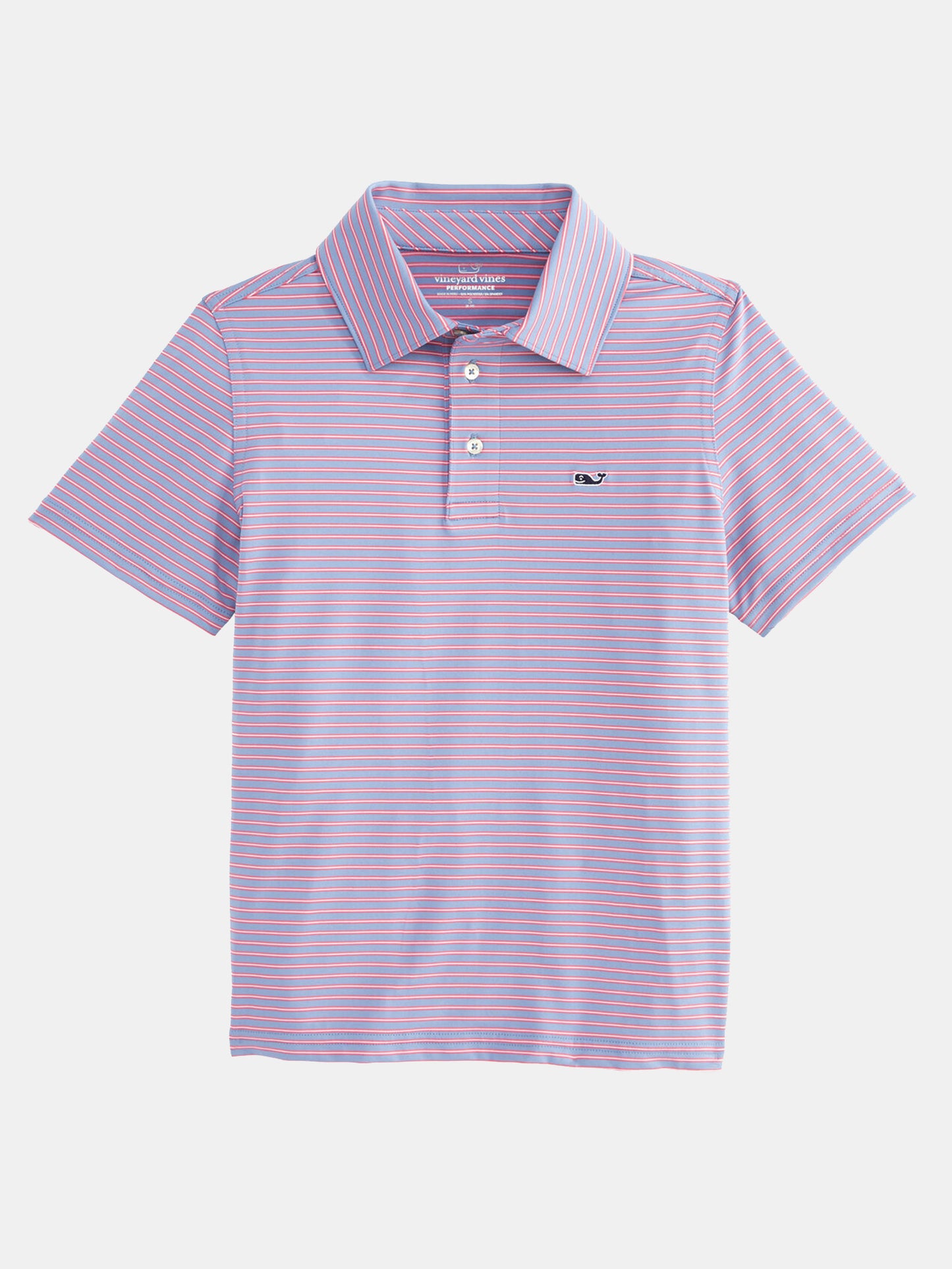Vineyard Vines Boys' Canal Stripe Sankaty Performance Polo - Saint Bernard