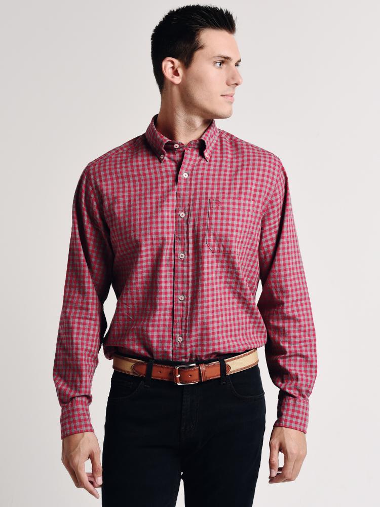 M Sea Oak Gingham Sportshirt - Saint Bernard