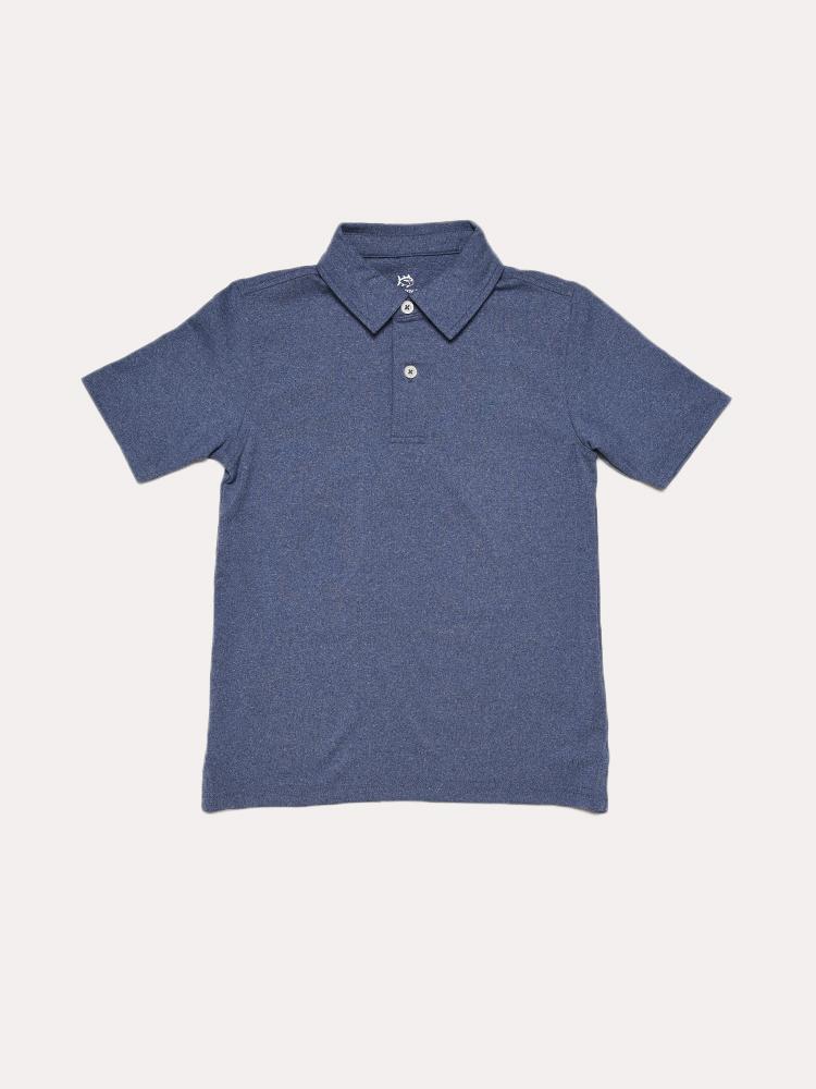 Southern Tide Boys' Heathered Performance Polo - Saint Bernard