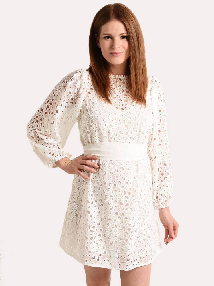 Monique Lhuillier Embroidered Eyelet Dress Saint Bernard Monique Lhuillier Embroidered Eyelet Dress Saint Bernard