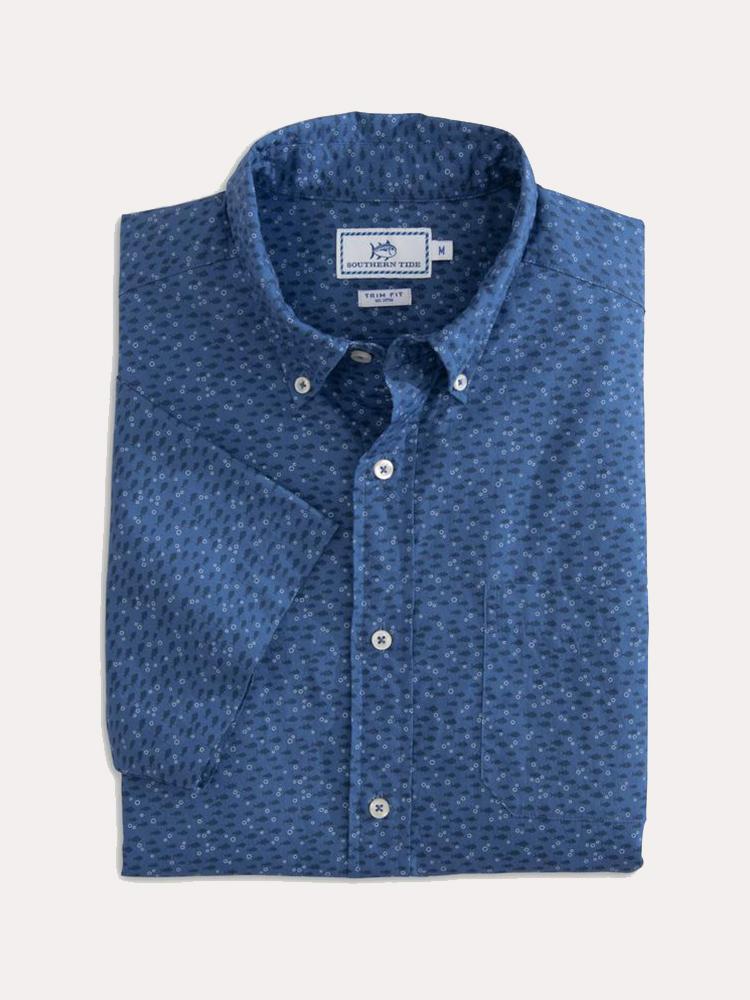 Southern Tide Men's Waterway Short Sleeve Sport Shirt - Saint Bernard