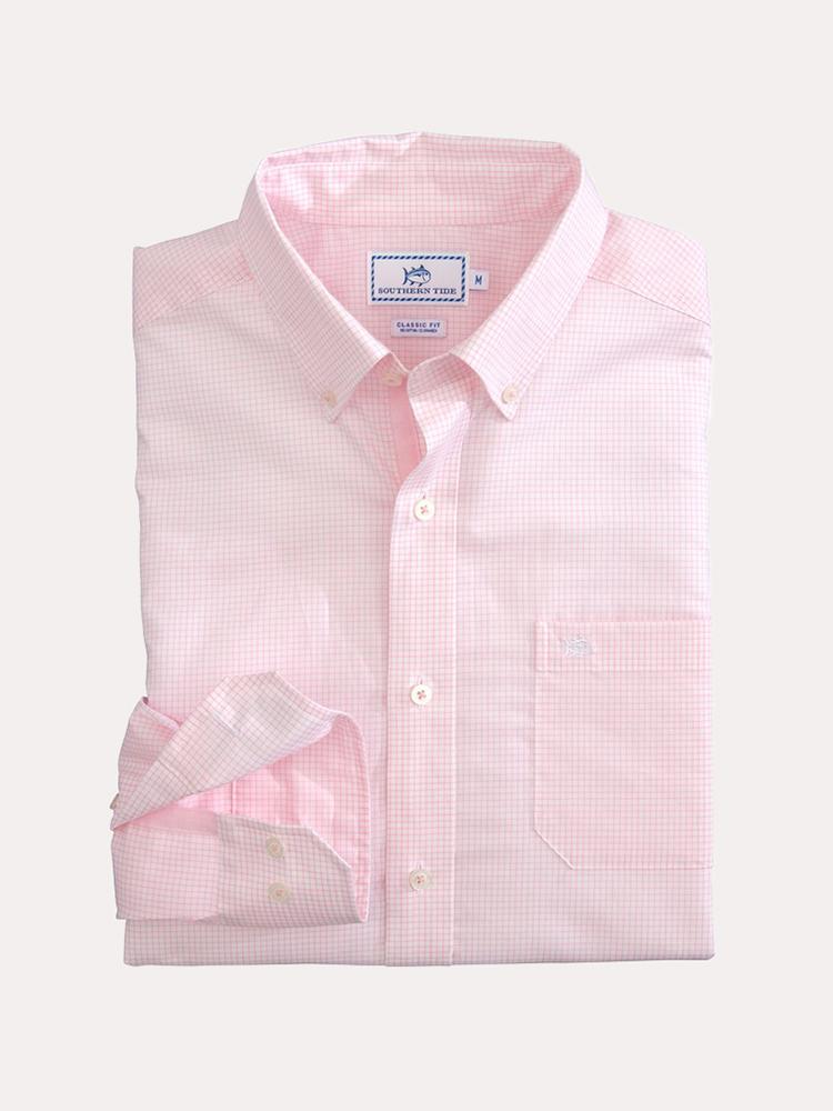 Southern Tide Men's Long Sleeve Adrift Tattersall Sportshirt - Saint Bernard