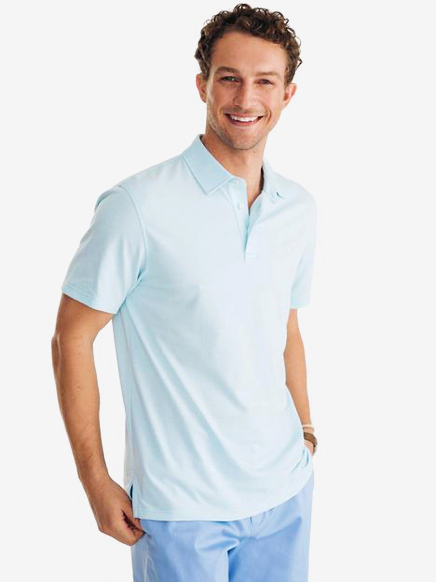 Southern Tide Men's Short Sleeve Pecan Grove Jacquard Polo - Saint Bernard