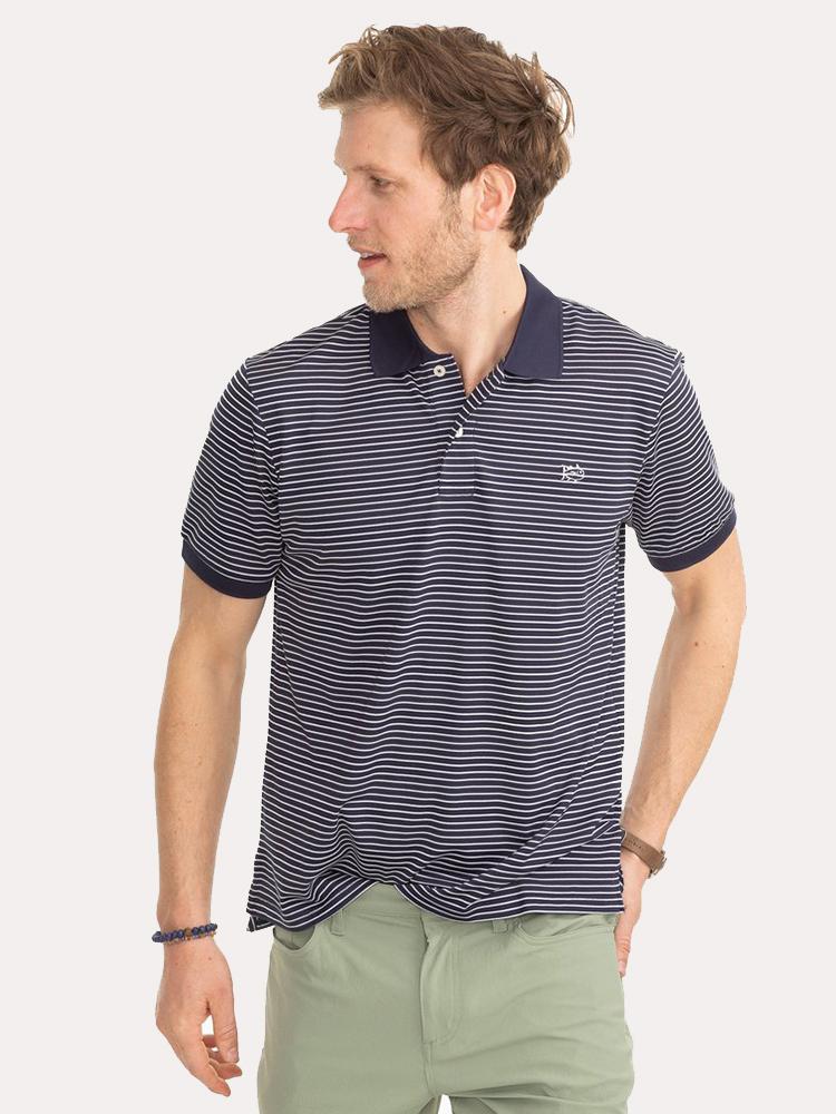 Southern Tide Men's Sunfish Striped Jack Performance Polo - Saint Bernard