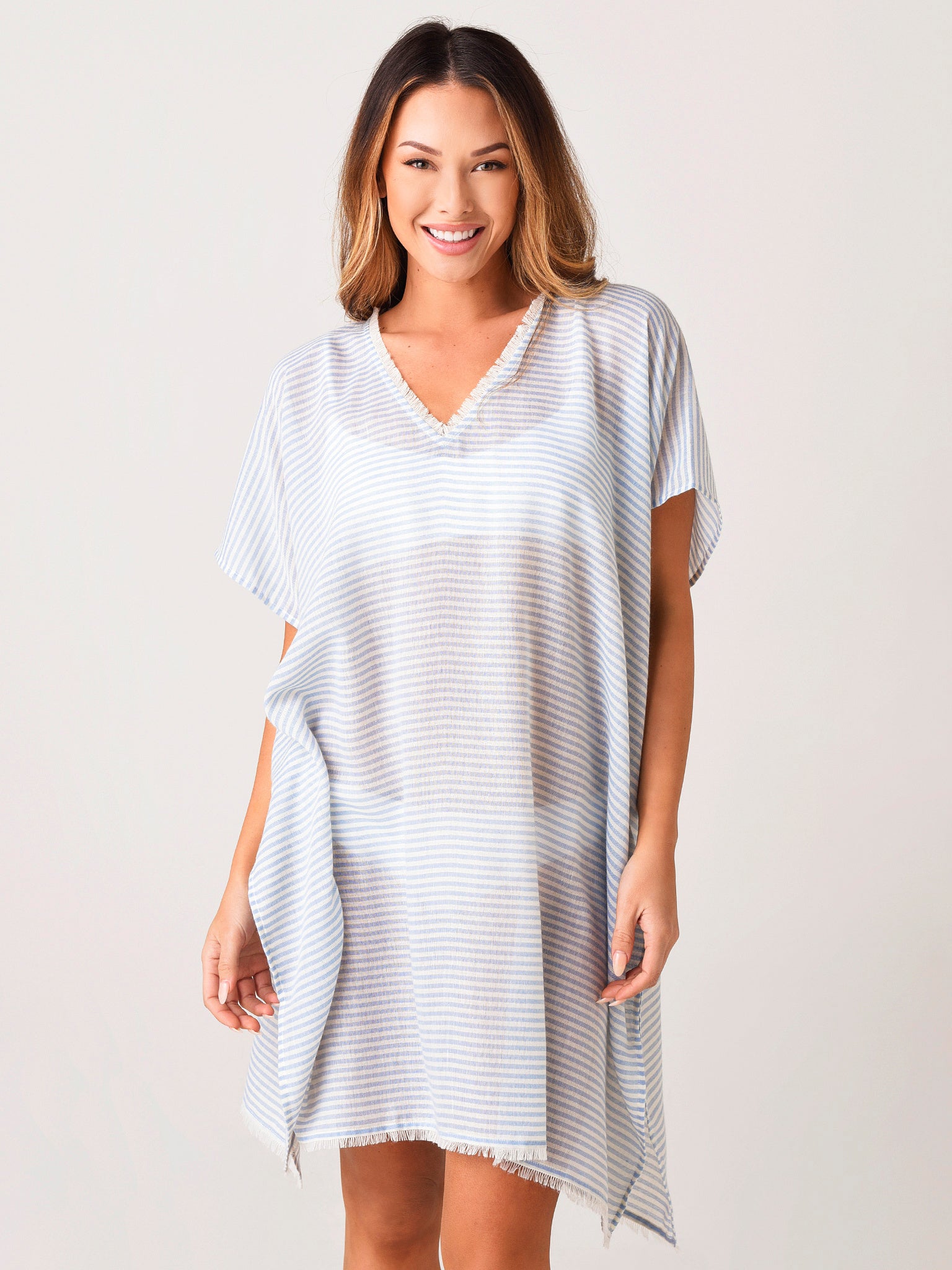 Seafolly Women's Fringe Kaftan Cover-Up  Saint Bernard