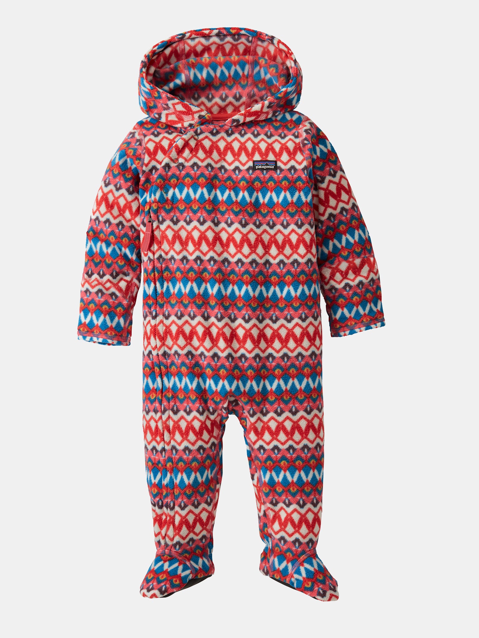Patagonia Infant Micro D Fleece Bunting - Diamond Stripe: Fresh Teal main image 0