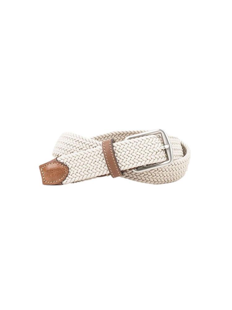Martin Dingman Newport Sand Woven Italian Belt - Saint Bernard