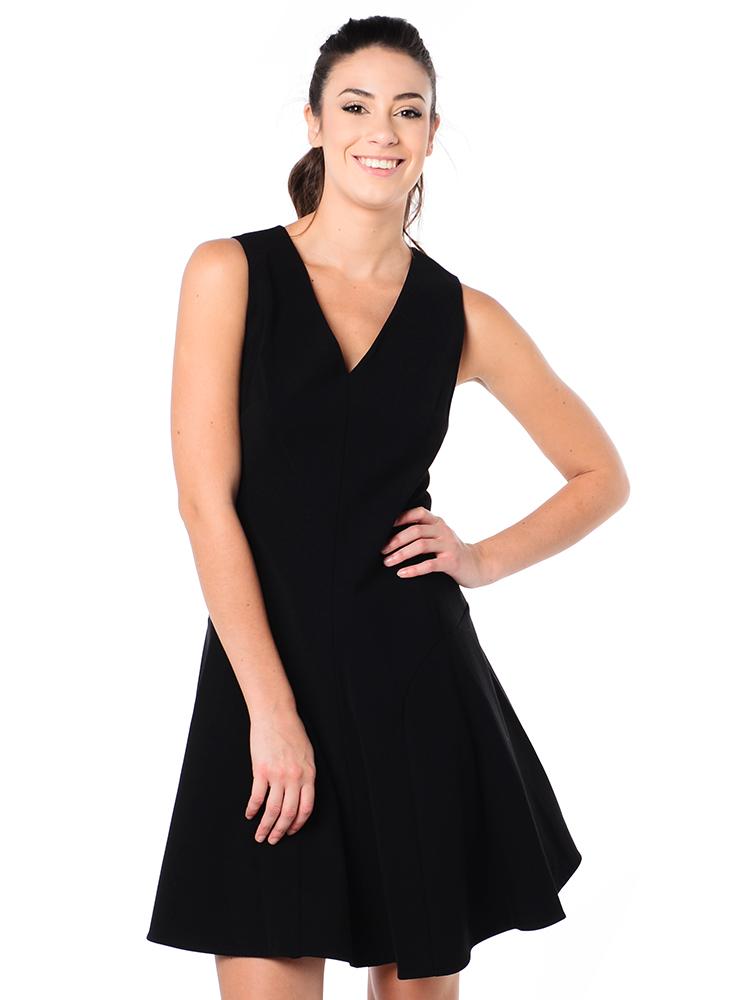 Rebeca Taylor Sleeveless V Neck Fit and Flare Dress
