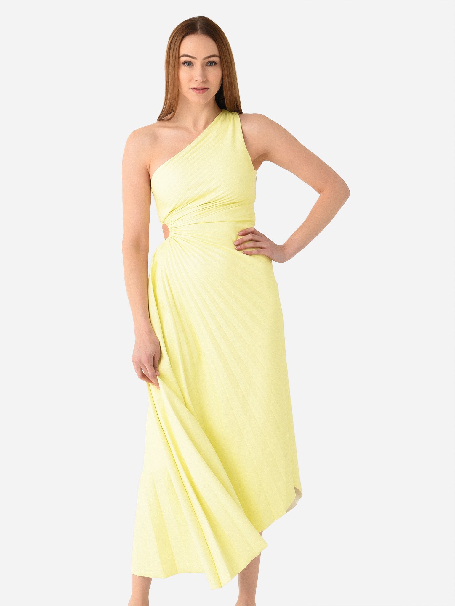 ALC Women's Delfina Vegan Leather Pleated Dress ALC Women's Delfina Vegan Leather Pleated Dress