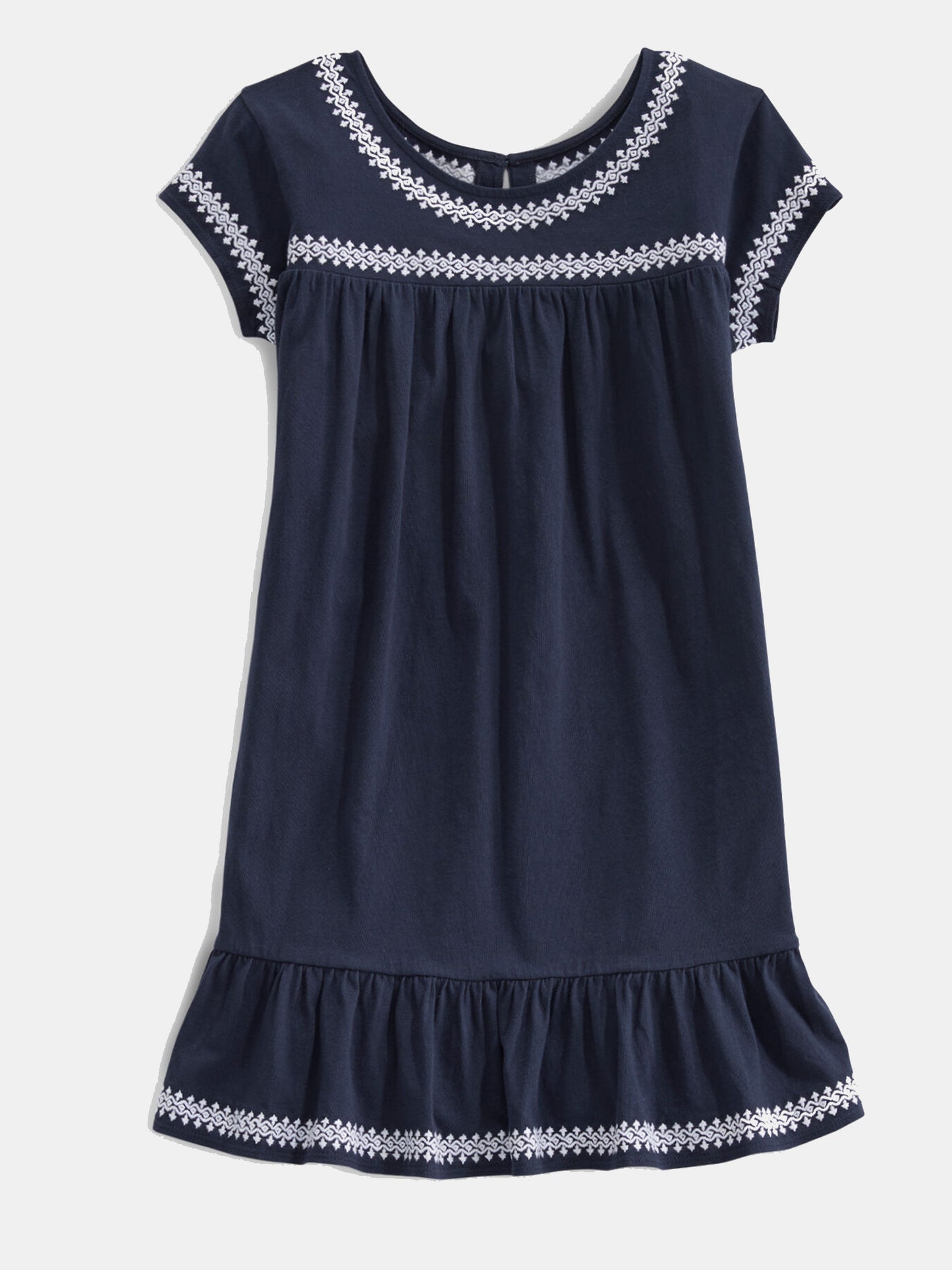 Vineyard Vines Girls' Island Lattice Embroidered Dress - Saint Bernard