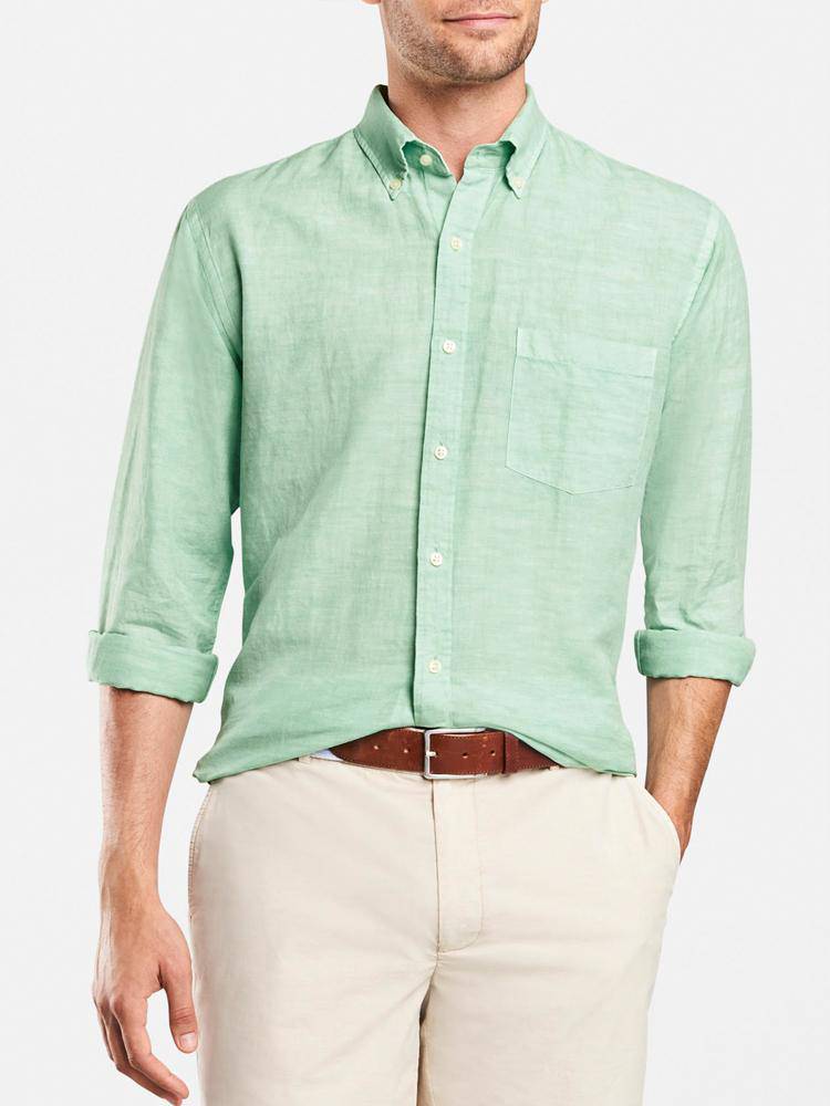 Peter Millar Men's Garment Dyed Solid Vintage Button Down - Saint Bernard