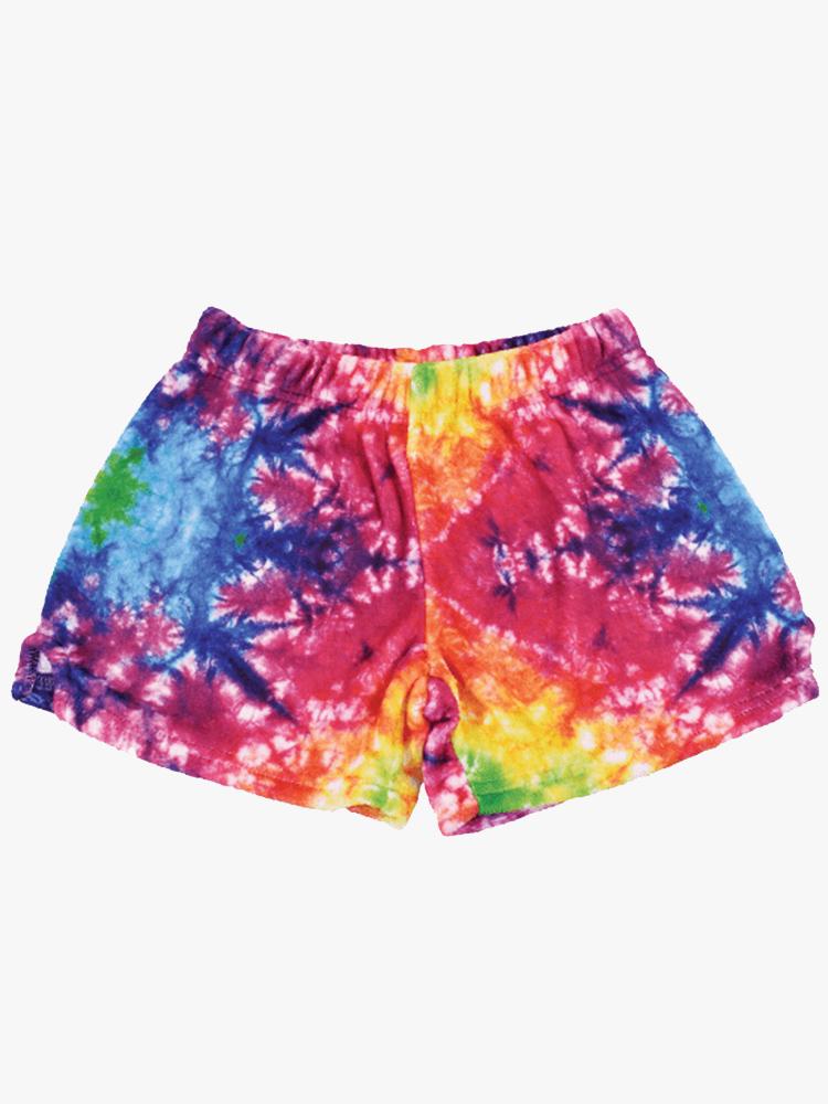 Iscream Rainbow Tie Dye Plush Shorts - Saint Bernard