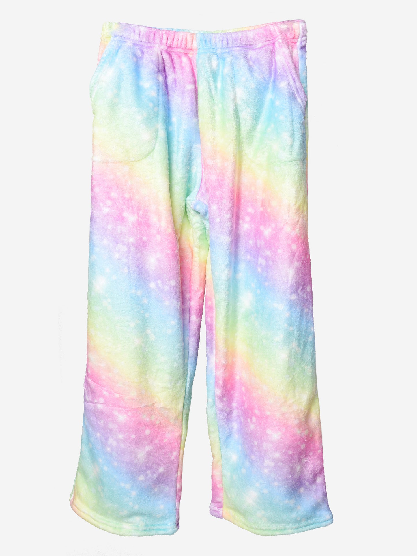 ISCREAM Girls' Shimmering Rainbow Plush Pant - Saint Bernard