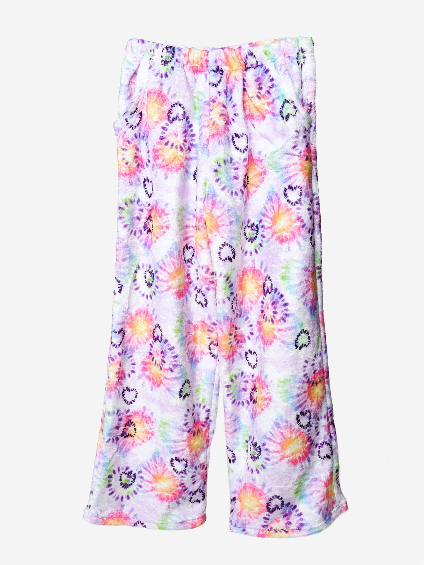 ISCREAM Girls' Heart Tie-Dye Plush Pant - Saint Bernard