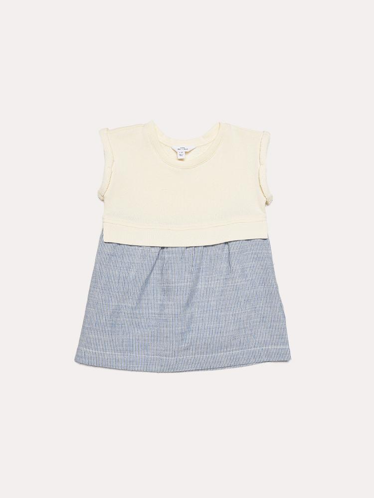 Mo:Vint Girls' Drop Shoulder Contrast Dress - Saint Bernard