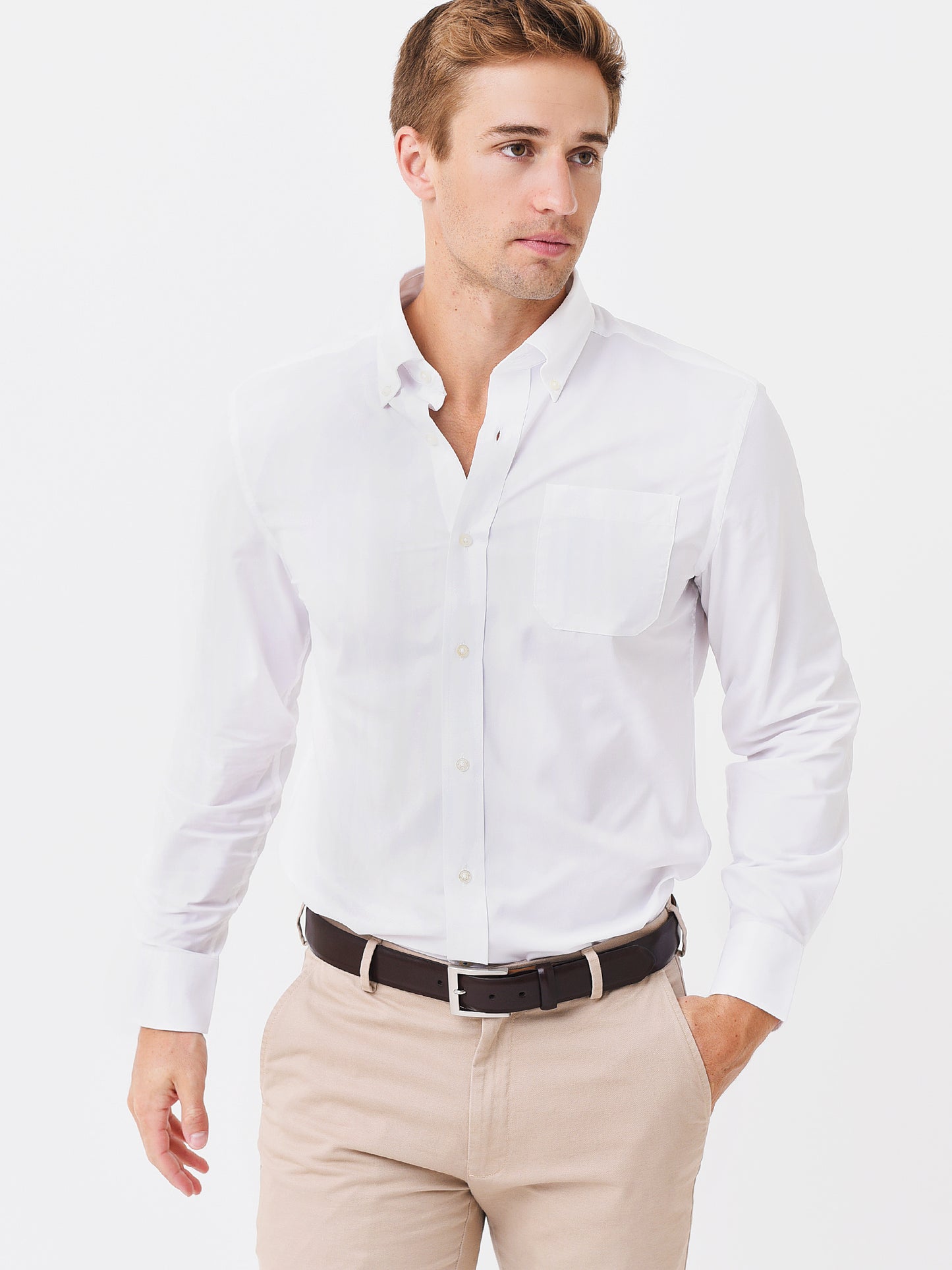 Southern Tide Men's Solid Brrr° Intercoastal Performance Sport Shirt - Saint Bernard