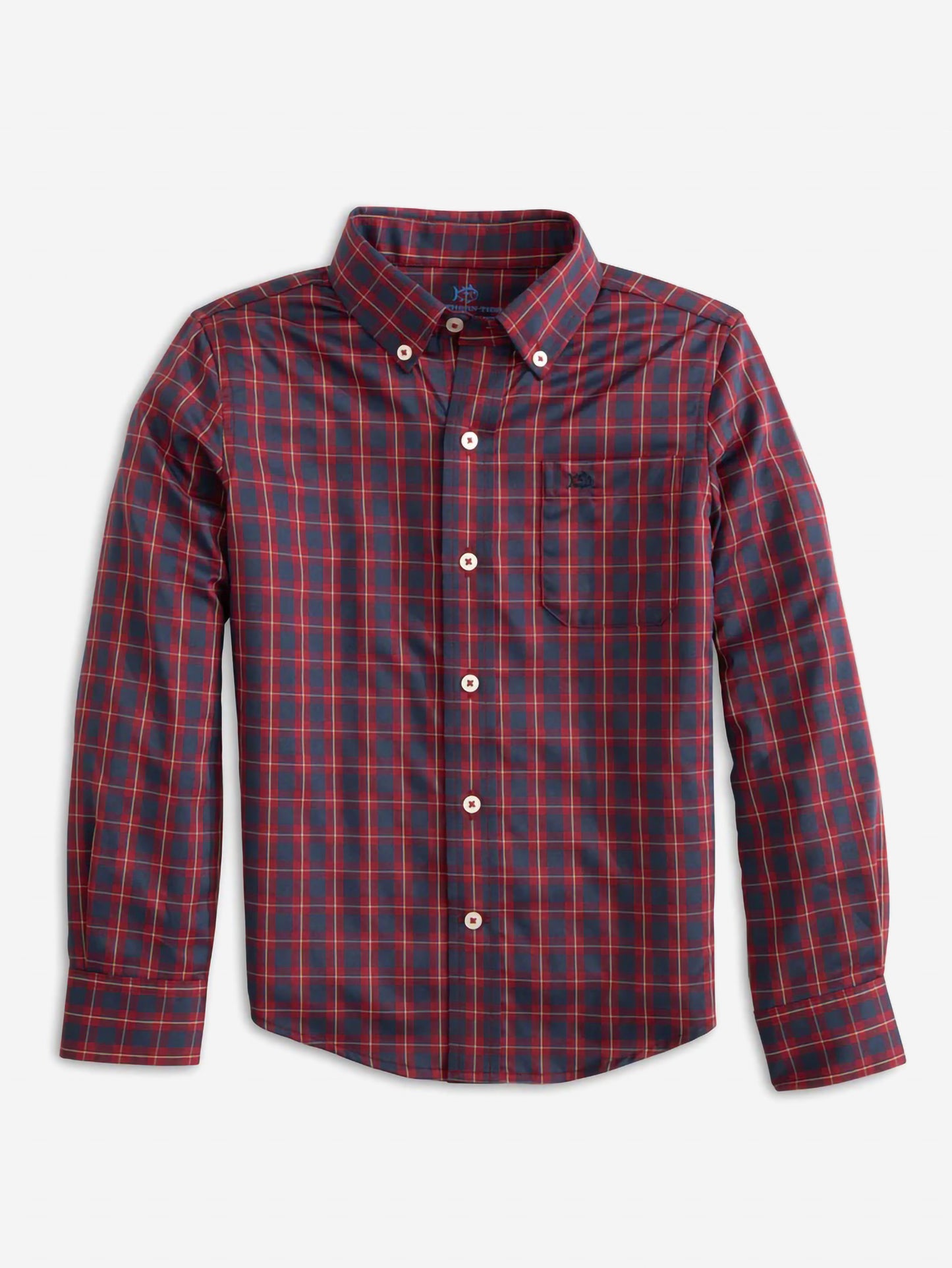 Southern Tide Boys' Glenbrook Plaid Intercoastal Button-Down Shirt - Saint Bernard