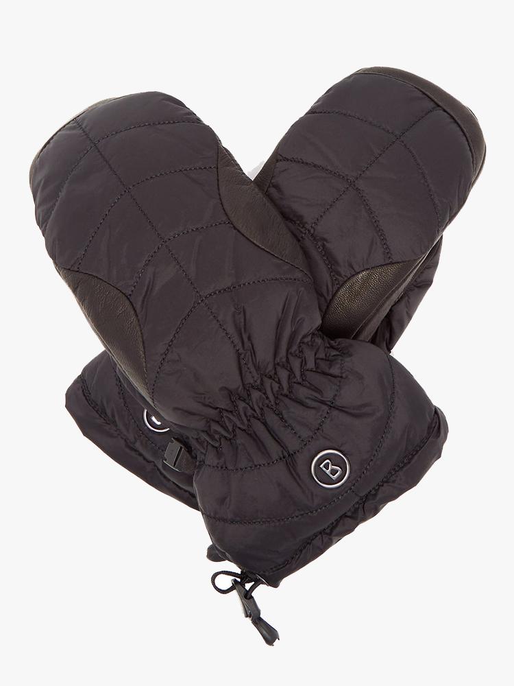 Bogner Women’s Selia Leather-Trimmed Ripstop Mittens - Saint Bernard