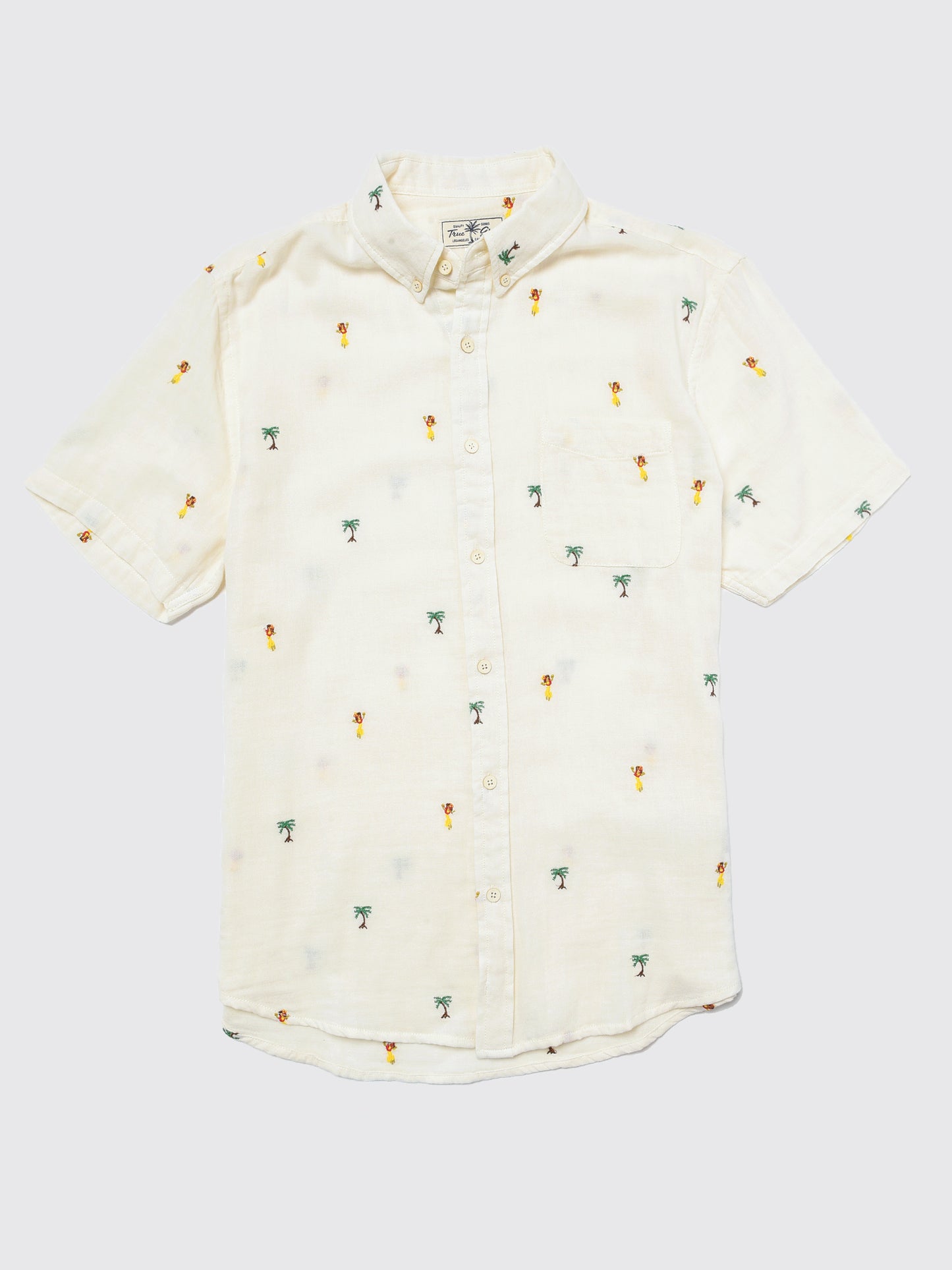 True Grit Short Sleeve One Pocket Shirt With Button Collar - Saint Bernard