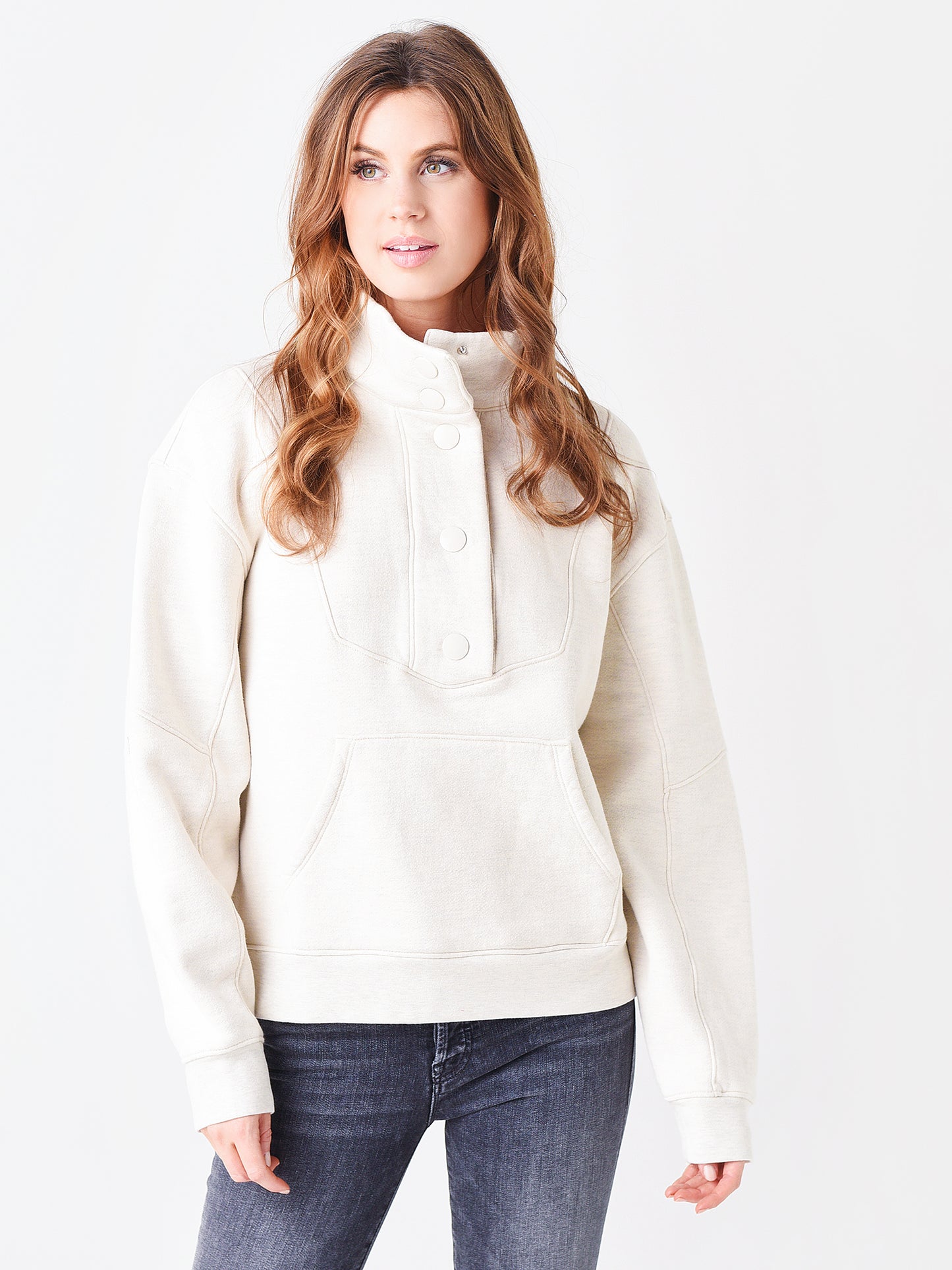 Agolde Women's Funnel Neck Snap Front Pullover - Saint Bernard