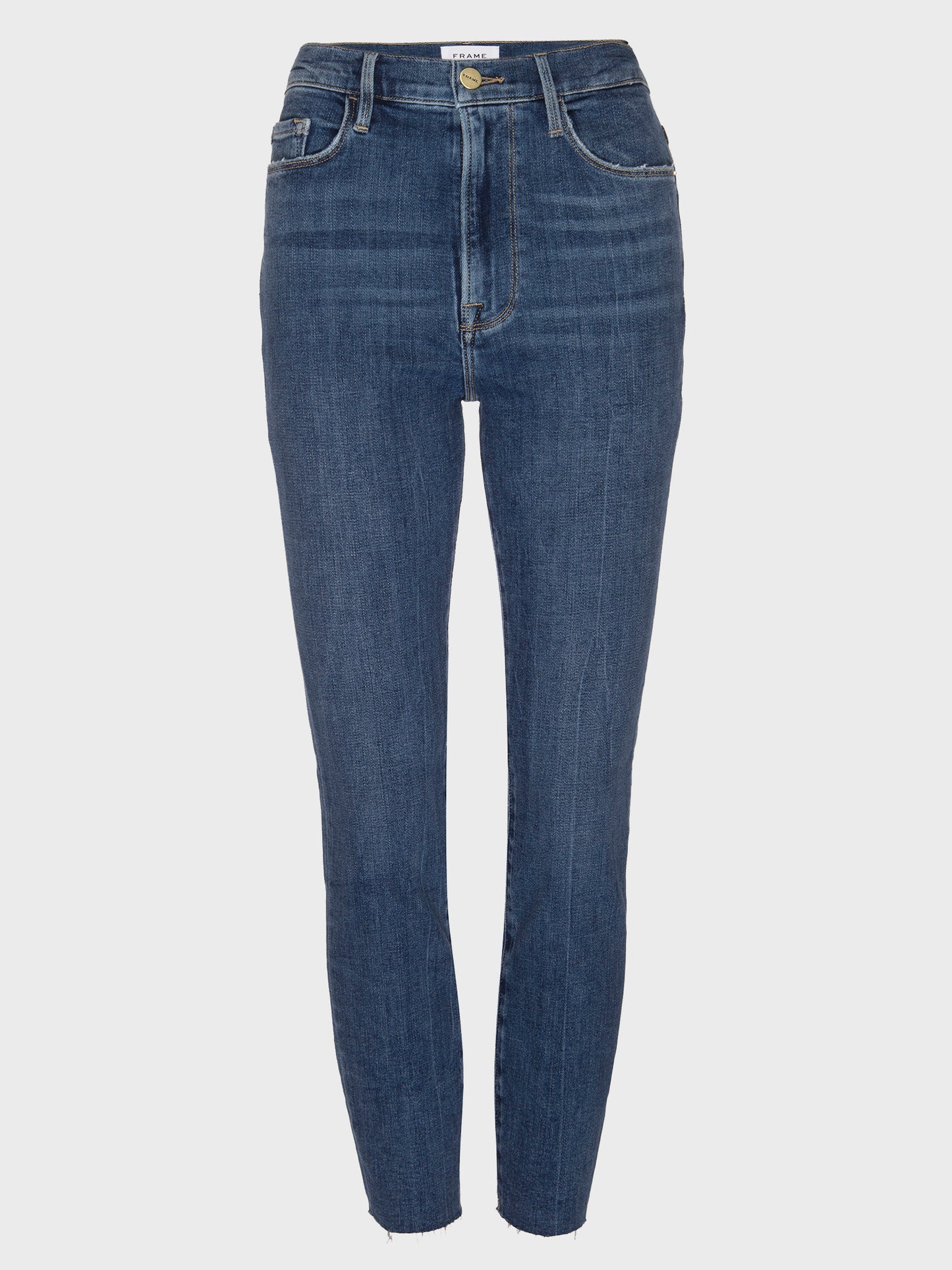 Frame Women's Ali High Rise Cigarette Turn Back Hem Skinny Jean - Saint Bernard