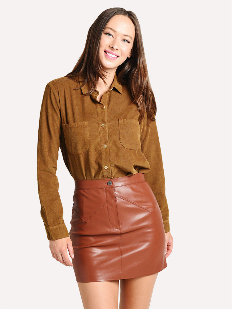 Velvet Women's Arielle Corduroy Button Half-Placket Top