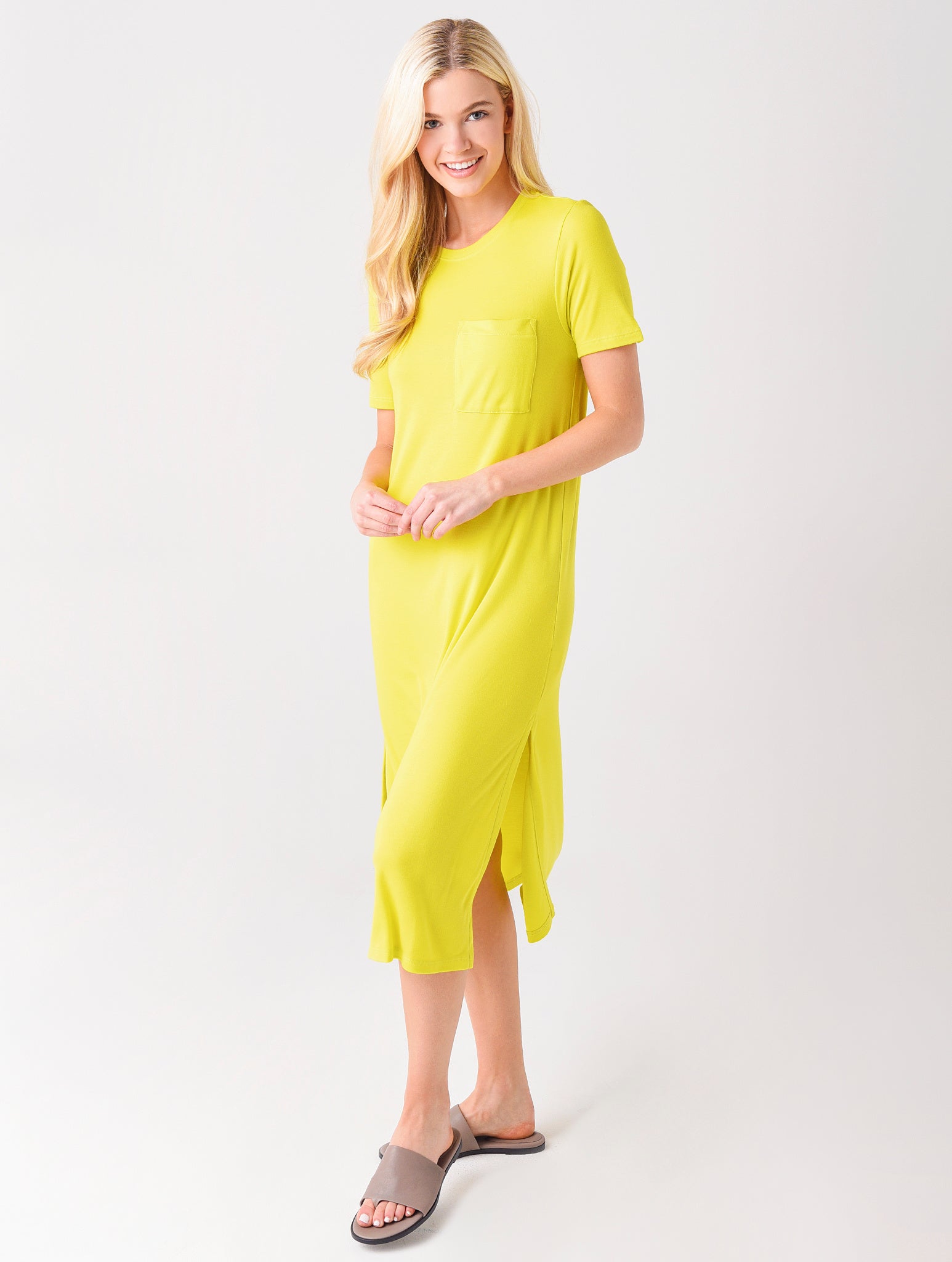 ATM Women's Interlock Modal Jersey Crew Neck Midi Dress – Saint Bernard