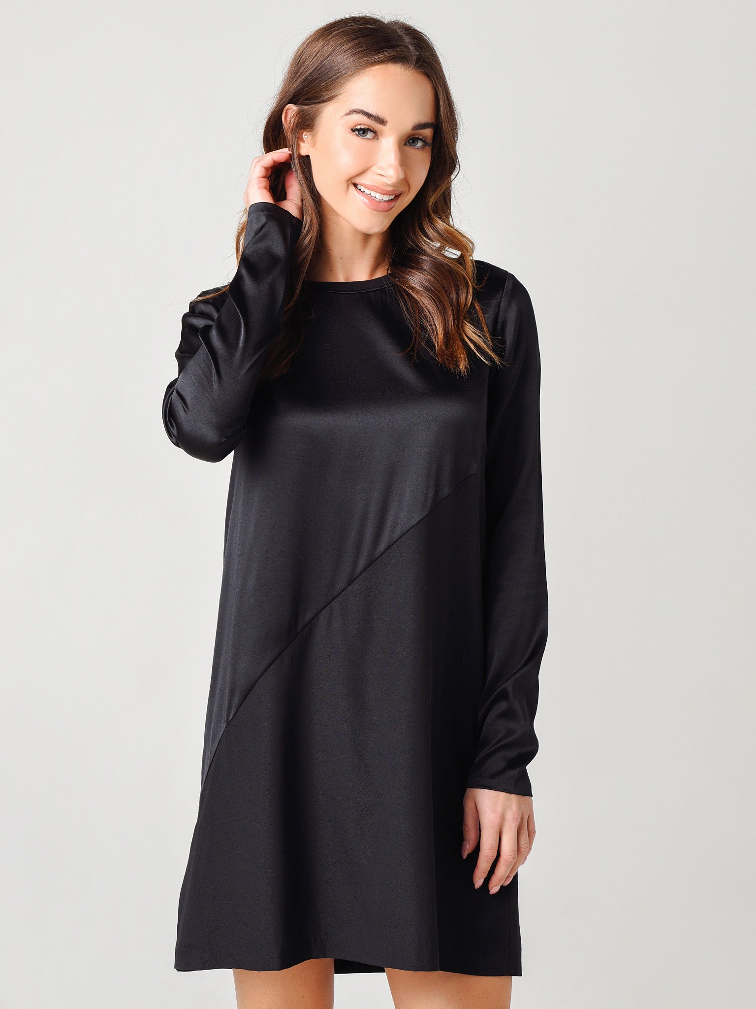 atm black dress Atm Anthony Thomas Melillo Long Sleeve Maxi Dress