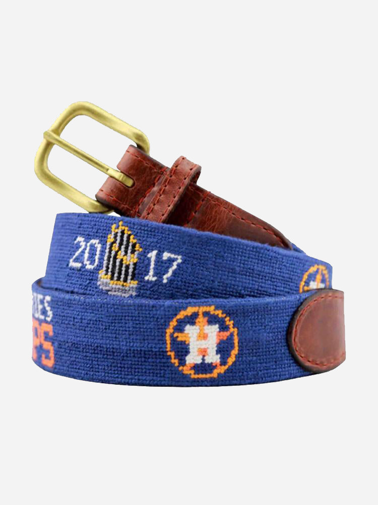 Smathers & Branson Houston Astros World Series 2017 Needlepoint Belt - Saint Bernard