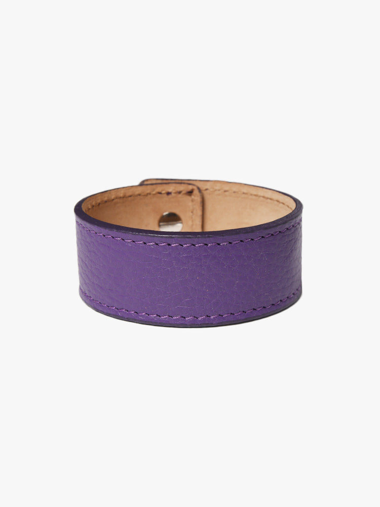 H Barnes And Co Purple Leather Bracelet - Saint Bernard