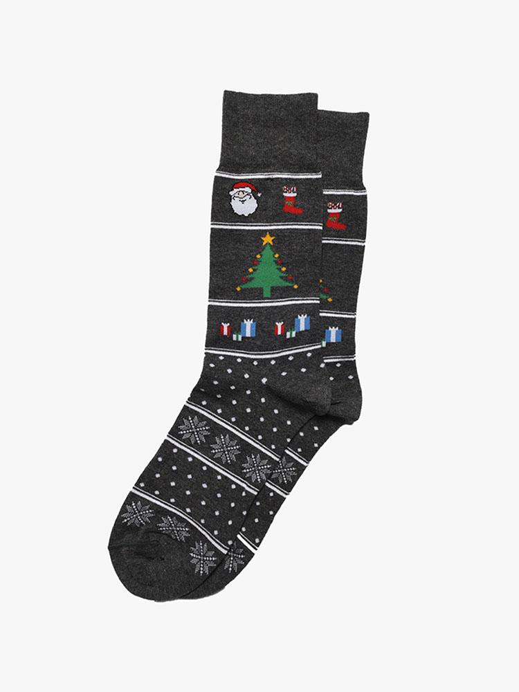 Byford Multi Motif X-Mas Tree Socks - Saint Bernard