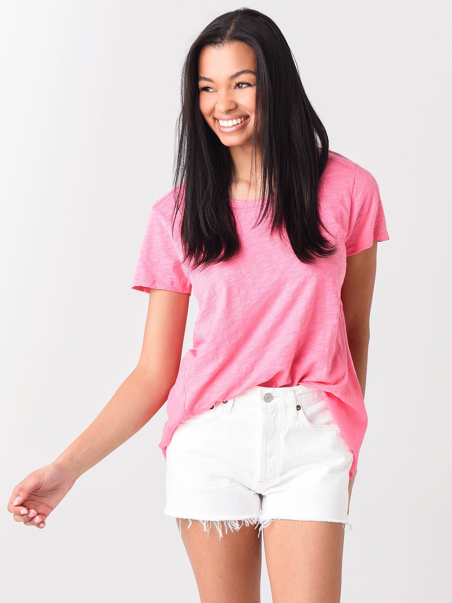 Dylan Women's Slanted Hem Tee - Saint Bernard