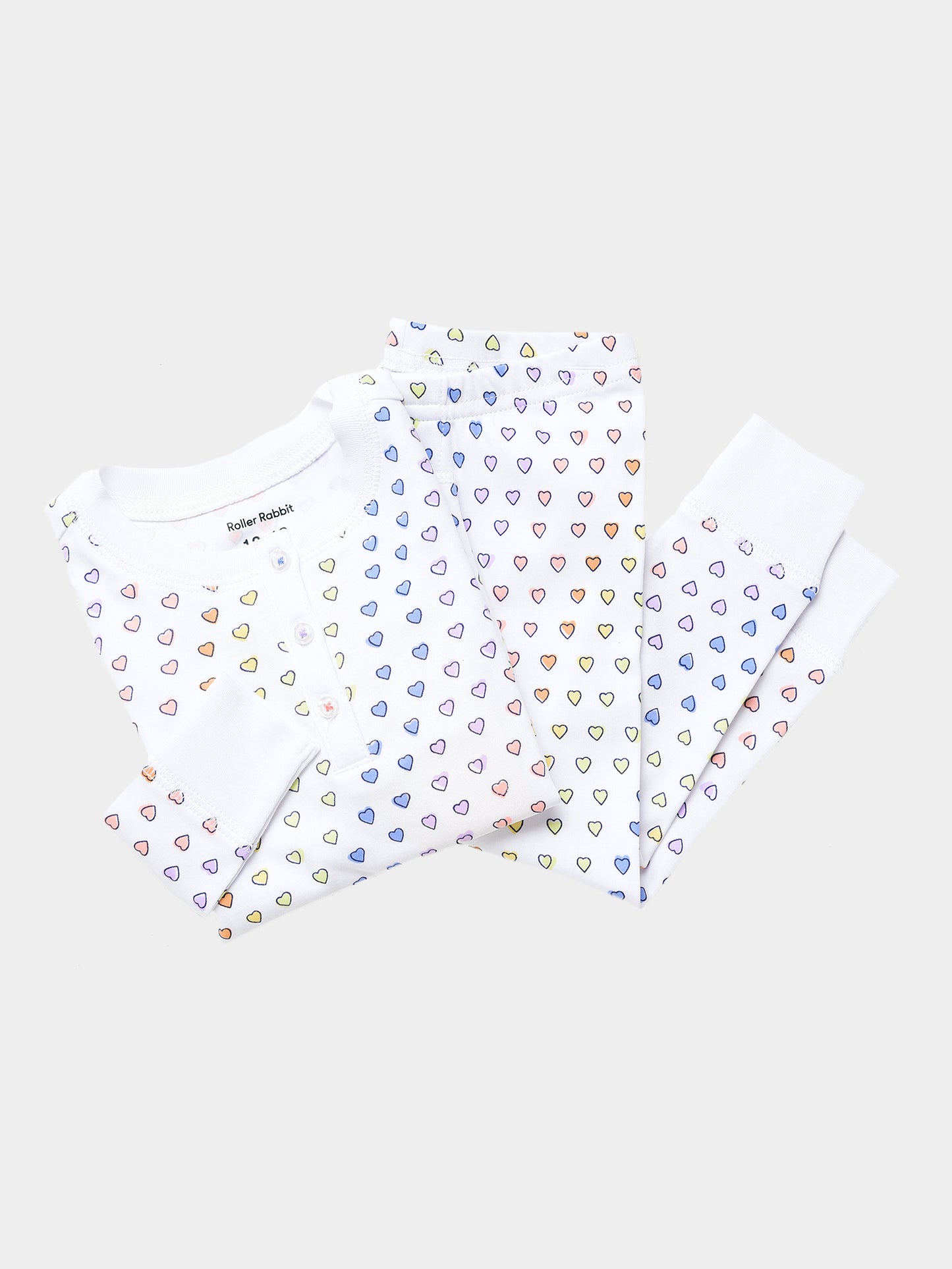 Roller Rabbit Girls' Disco Hearts Pajama Set - Saint Bernard