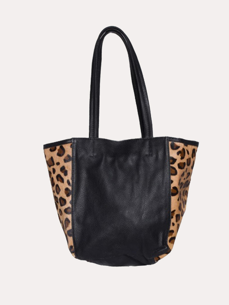 Cleobella Moss Leopard Mini Tote - Saint Bernard