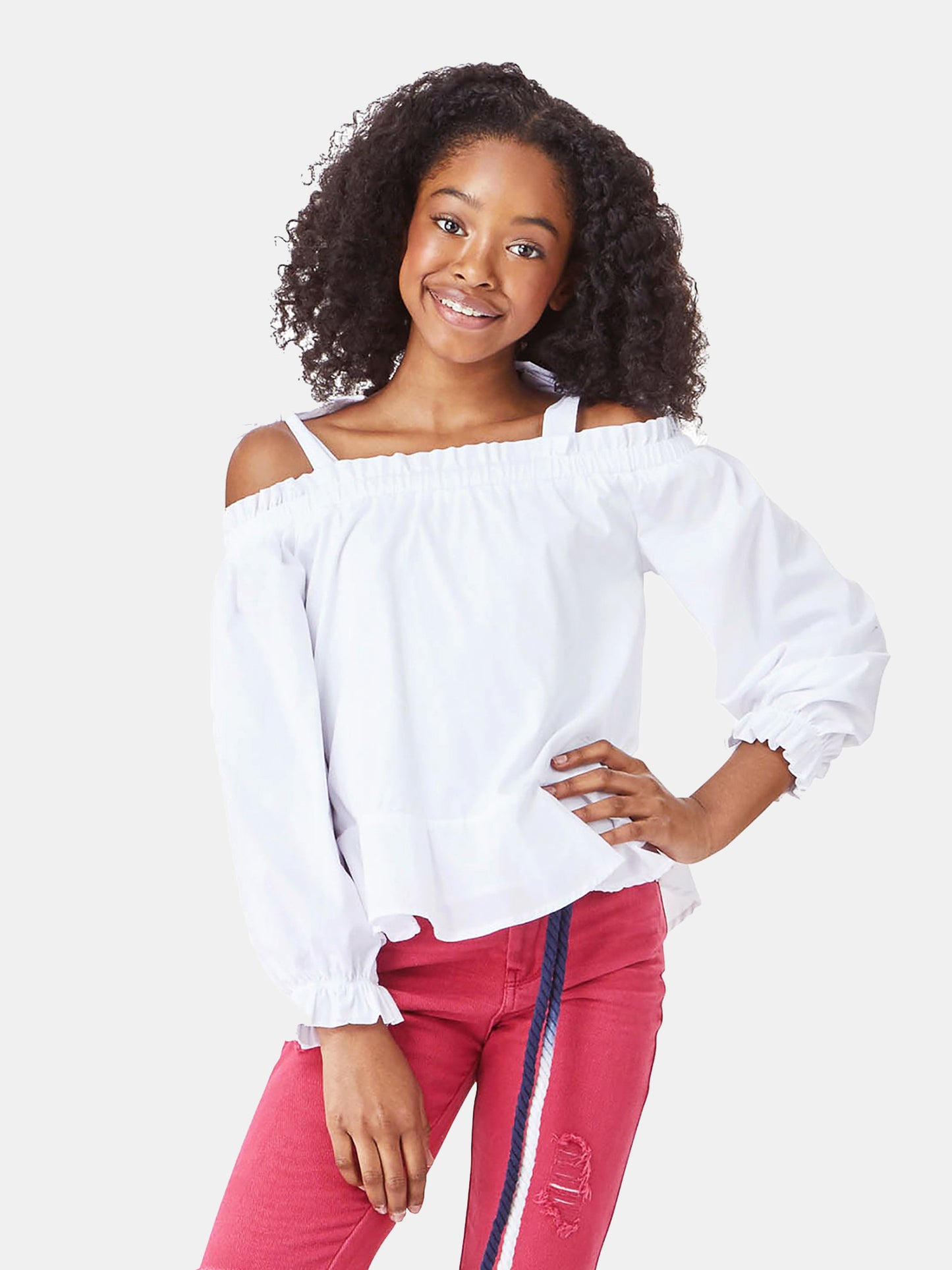 Habitual Girls' Sabira Off Shoulder Top - Saint Bernard