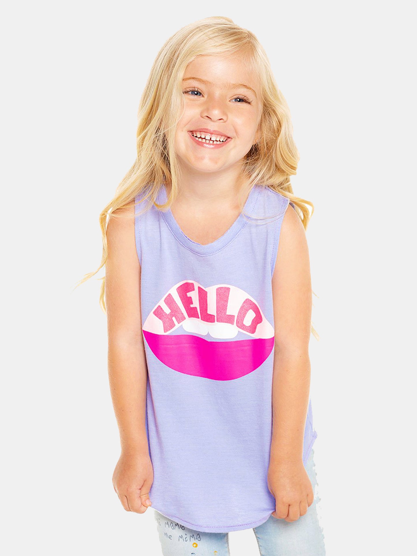Chaser Girls' Hello Lips Muscle Tank - Saint Bernard