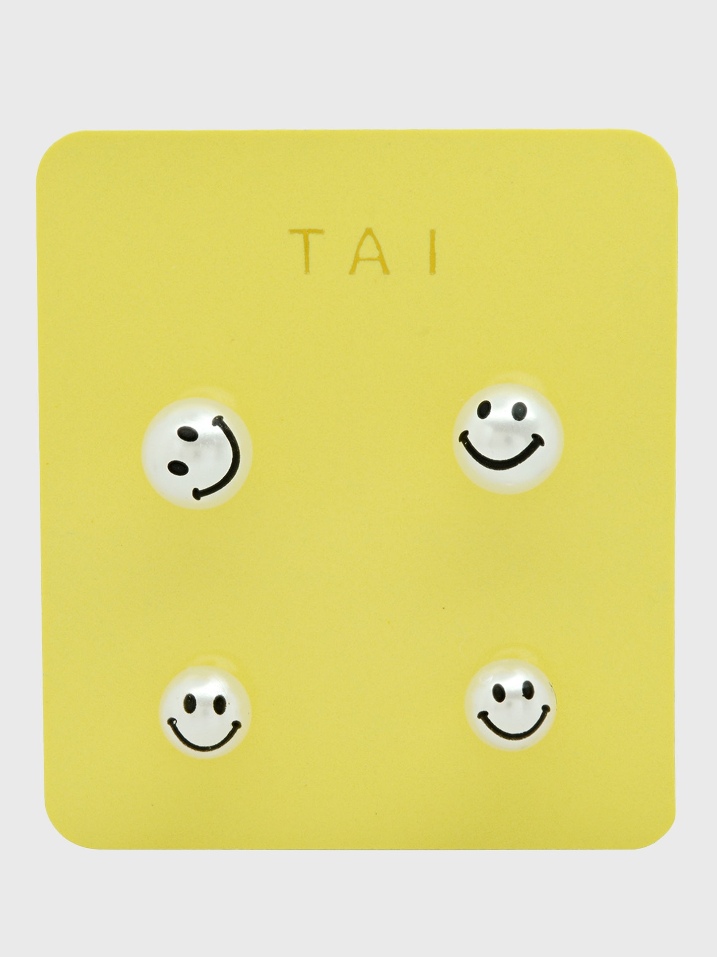 Tai Set of 2 Smiley Face Studs - Saint Bernard