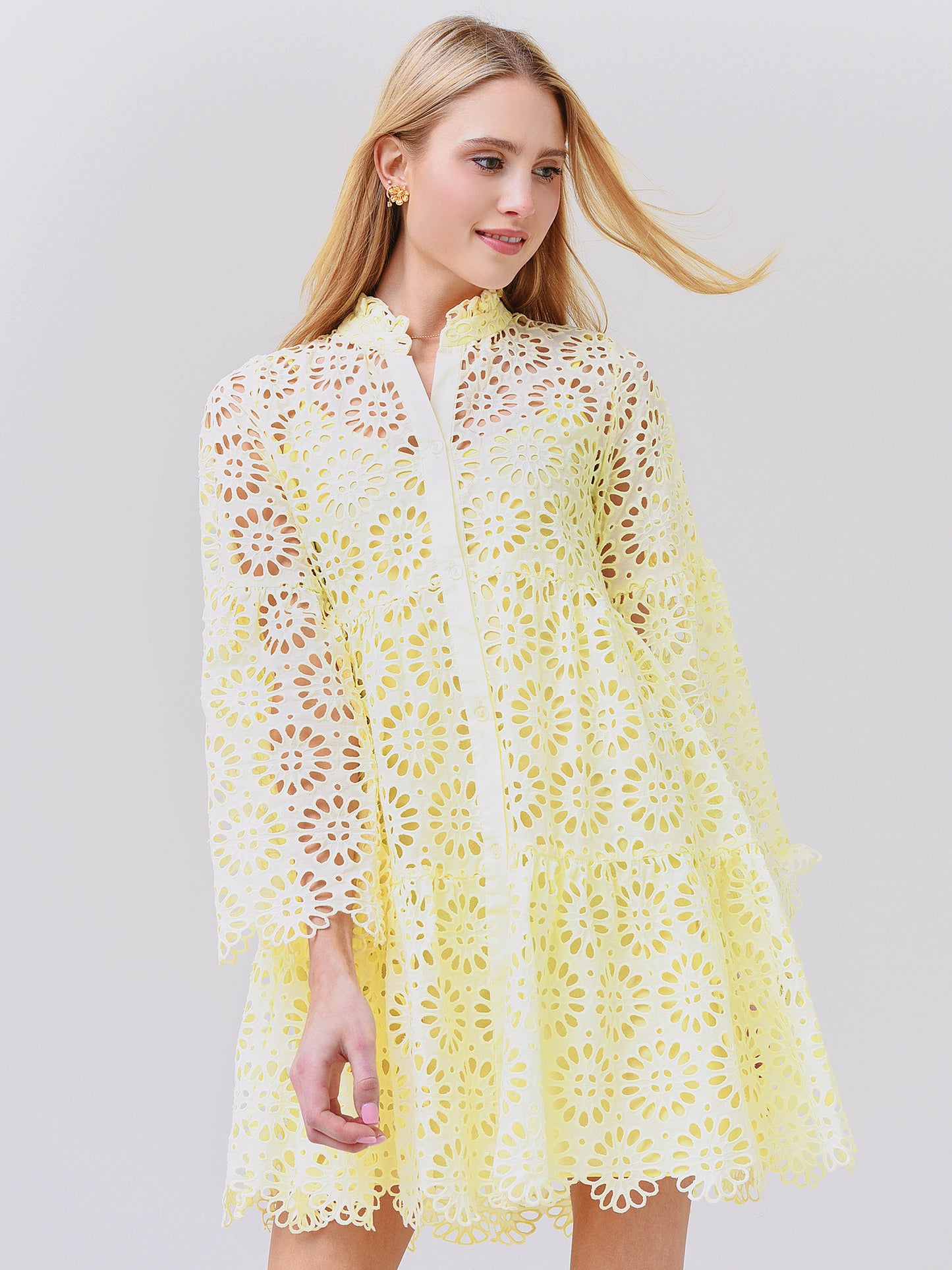DANDELION MINI DRESSxYELLOW-alt1
