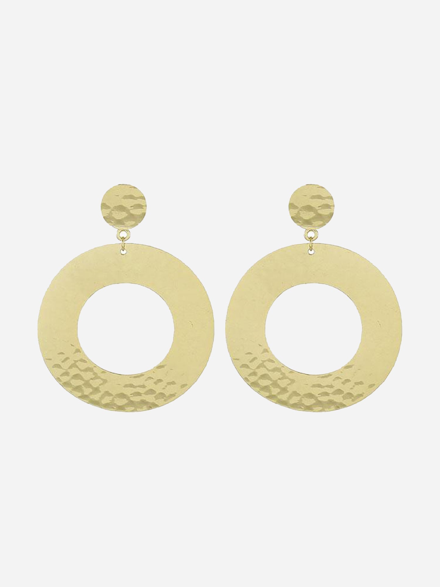 Panacea Gold Hammered Circle Earrings - Saint Bernard