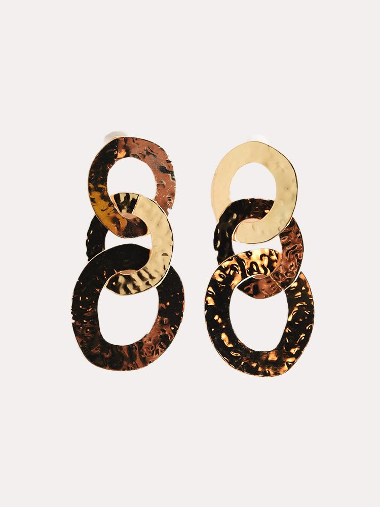 Panacea Gold Hammered Link Earring - Saint Bernard