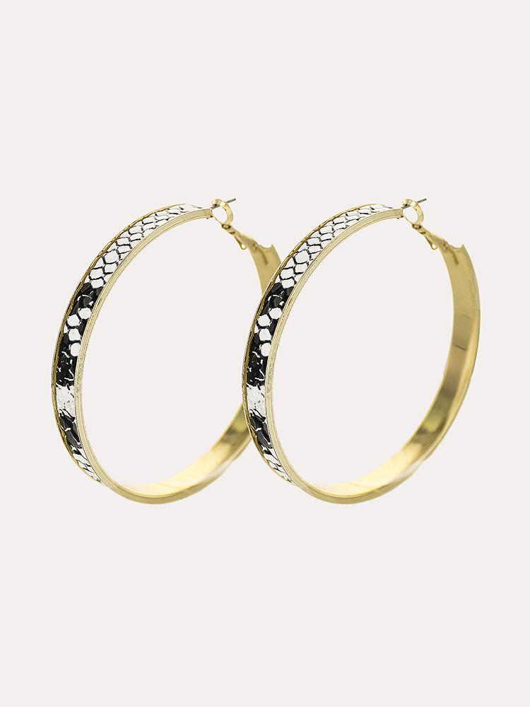 Panacea Snakeskin Hoop Earring - Saint Bernard
