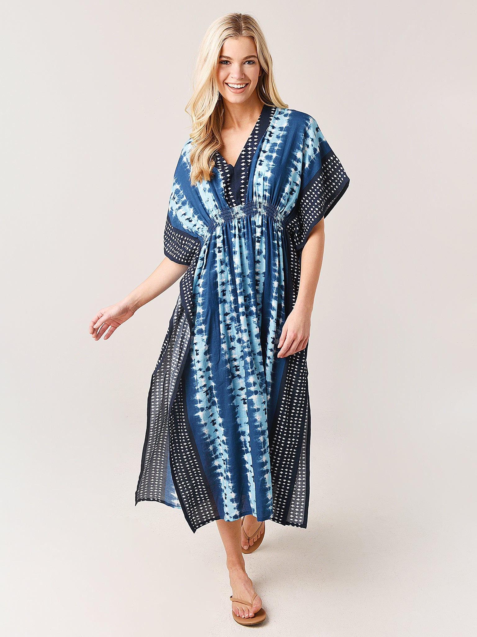 Echo Women's Shibori Maxi Caftan Saint Bernard Echo Women's Shibori Maxi Caftan Saint Bernard